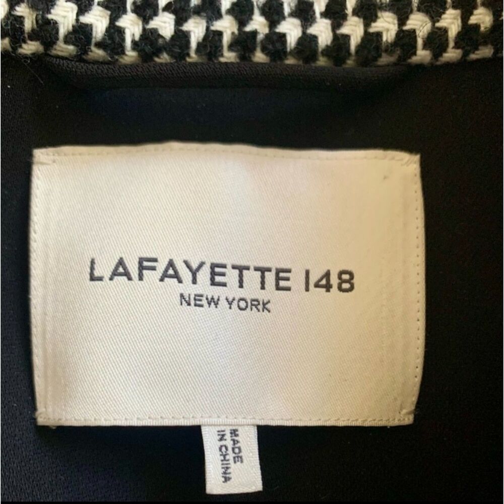 Lafayette 148 Wool Blend Oversized Coat Black Multi 1X Excellent Condition - Picture 12 of 13